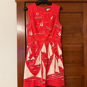 Anthropologie Red Nautical Mini Dress